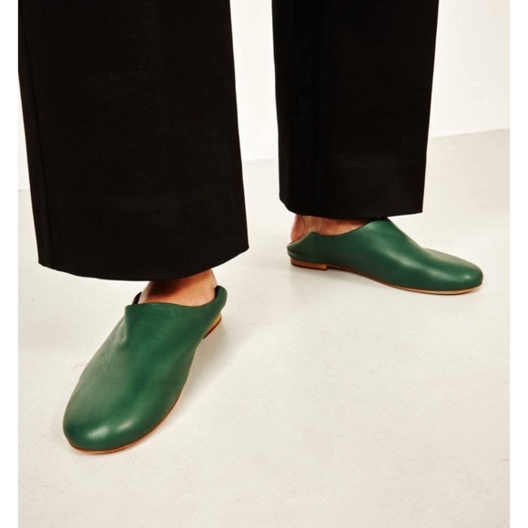 Marimekko Moroccan Leather Slipper Size 40 Green Size US 10 - Picture 1 of 9